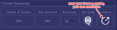 Choose resources, now we can continue
