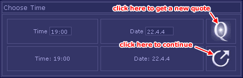 The system has found the next available time, click to continue
