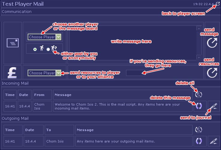 The mail screen - hub of communication